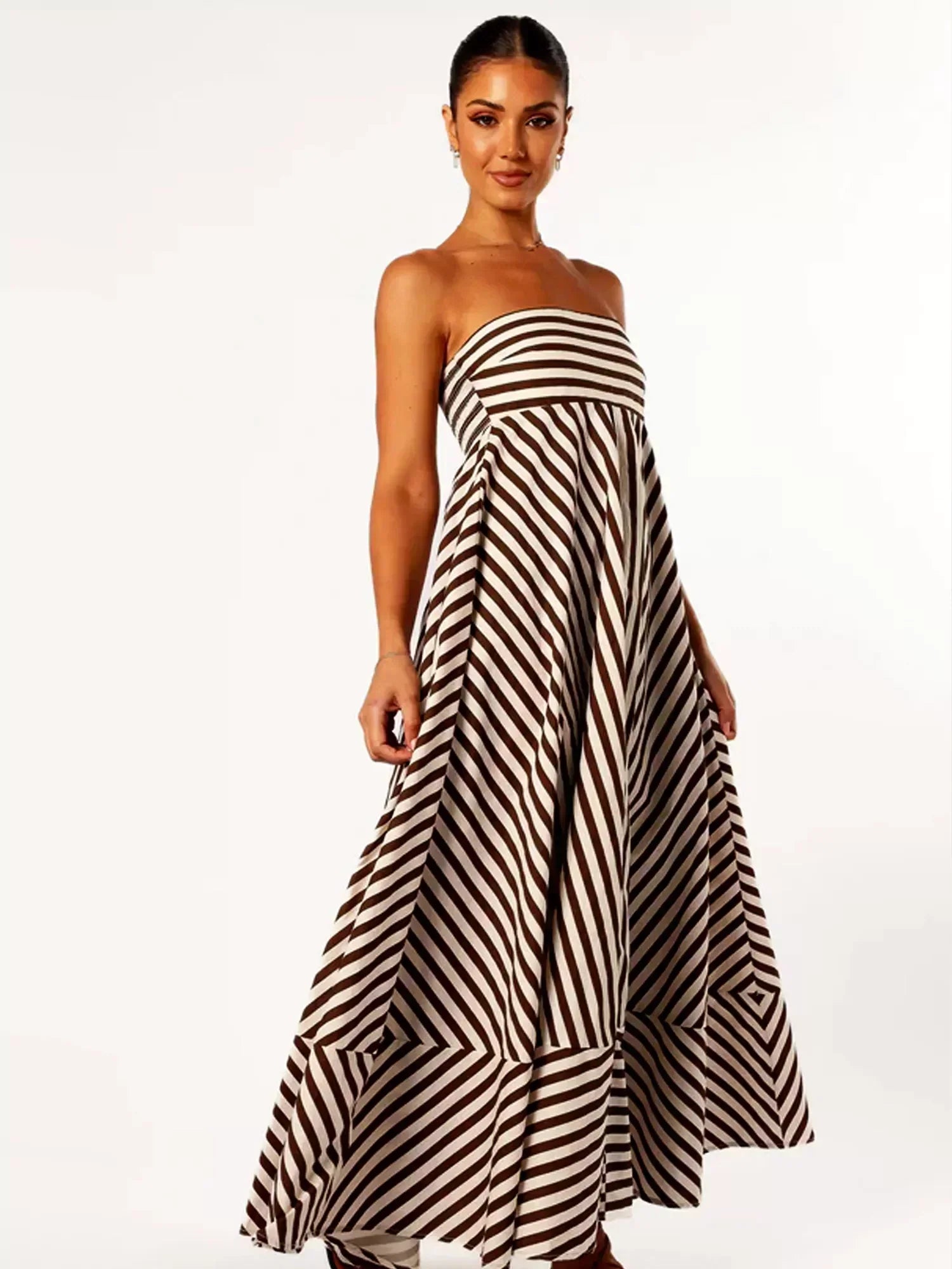 Odette | Women's Strapless Striped Maxi Dress