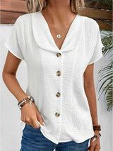 Aswen | Women's Relaxed Fit Button-Down Summer Blouse