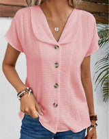 Aswen | Women's Relaxed Fit Button-Down Summer Blouse