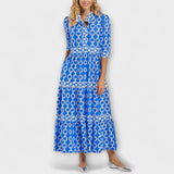 Cambria | Women's Chain Print Tiered Midi Dress