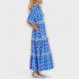 Cambria | Women's Chain Print Tiered Midi Dress