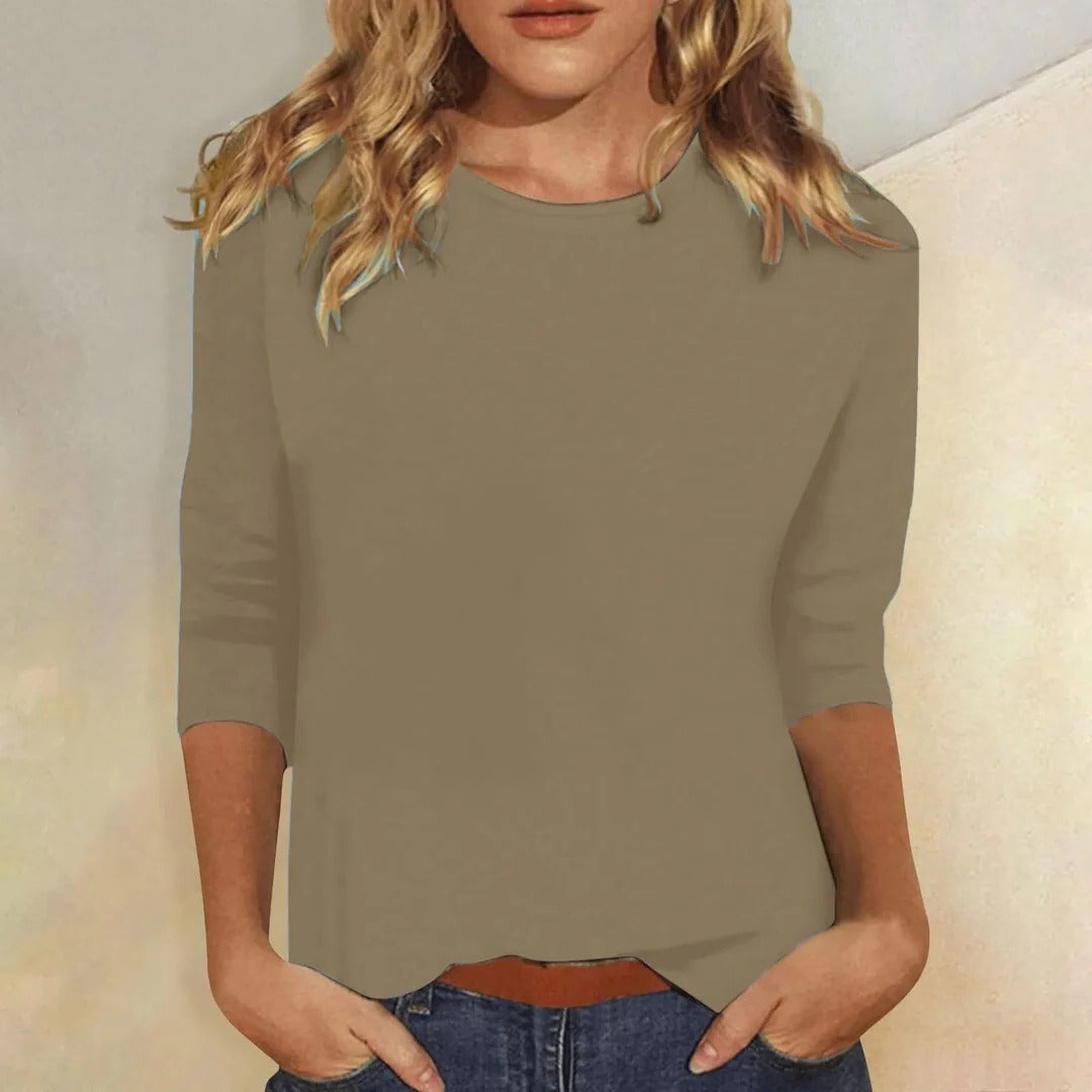 Dagny | Women's Crew Neck 3/4 Sleeve Casual Top