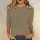 Dagny | Women's Crew Neck 3/4 Sleeve Casual Top