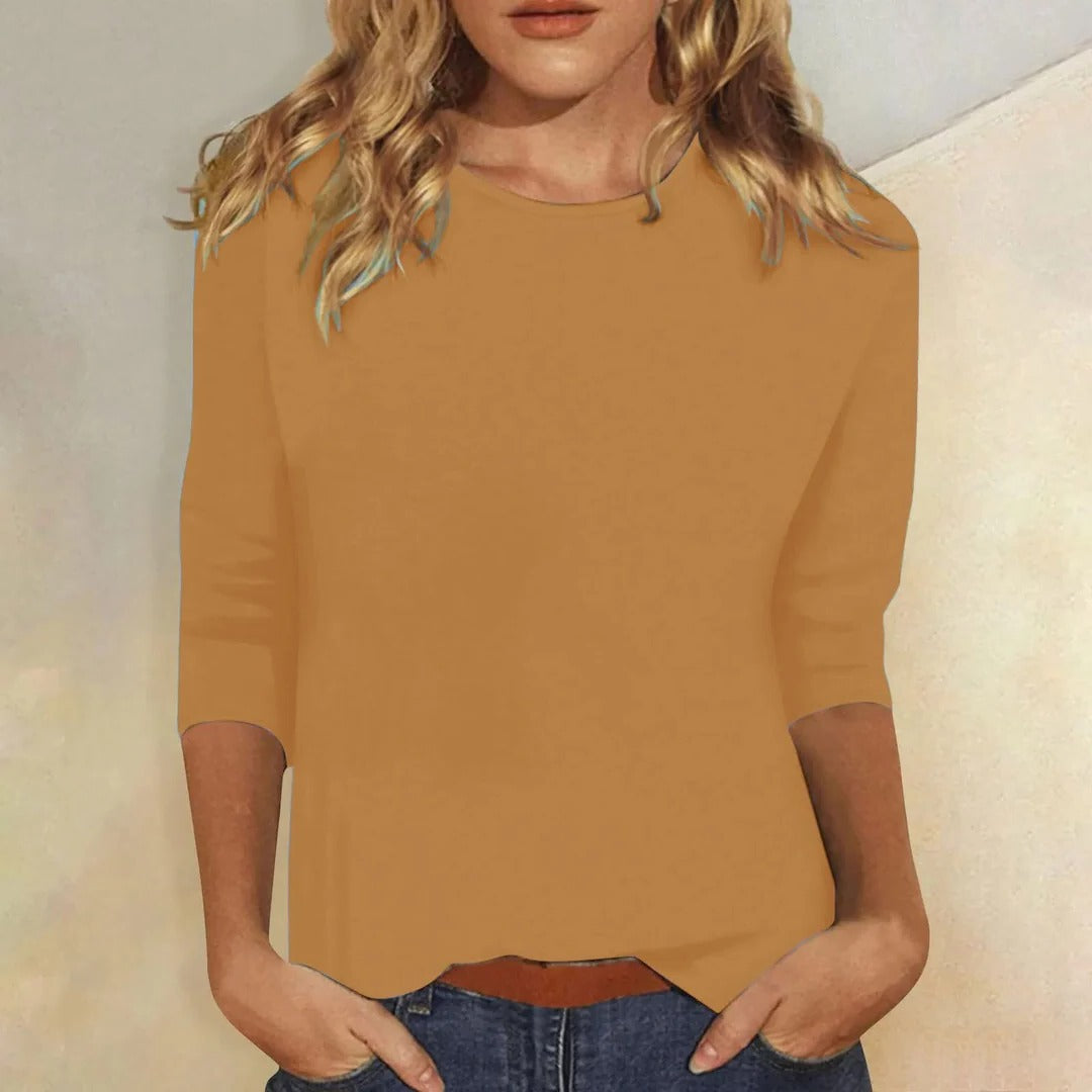 Dagny | Women's Crew Neck 3/4 Sleeve Casual Top