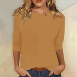 Dagny | Women's Crew Neck 3/4 Sleeve Casual Top
