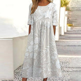 Calixta | Women's Floral Lace Midi Dress with 3/4 Sleeves