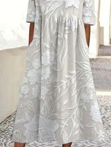 Calixta | Women's Floral Lace Midi Dress with 3/4 Sleeves