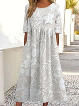 Calixta | Women's Floral Lace Midi Dress with 3/4 Sleeves