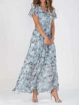 Aswyn | Women's Floral Maxi Dress Flutter Sleeve