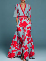 Waverly | Women's Floral Maxi Dress with V-Neck