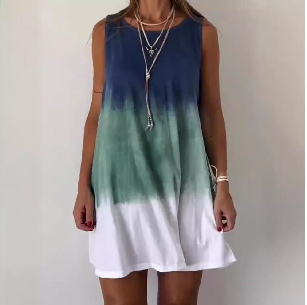 Alcyone | Women's Gradient Tie Dye Sleeveless Mini Dress