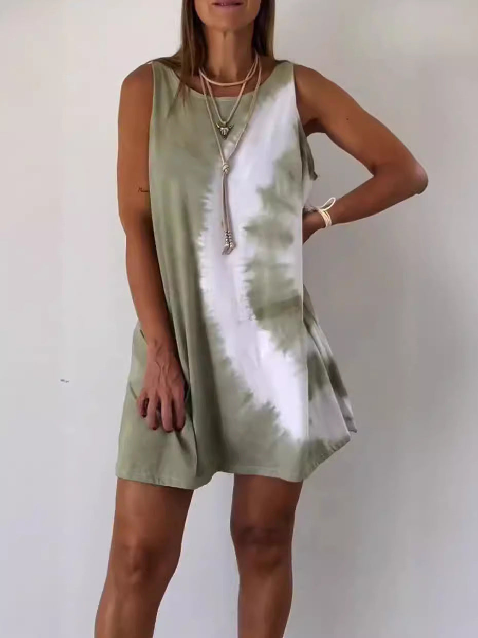 Alcyone | Women's Gradient Tie Dye Sleeveless Mini Dress