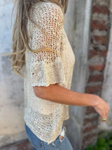 Fenella | Women's Open Knit Short Sleeve Cardigan