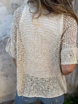 Fenella | Women's Open Knit Short Sleeve Cardigan