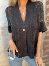 Fenella | Women's Open Knit Short Sleeve Cardigan
