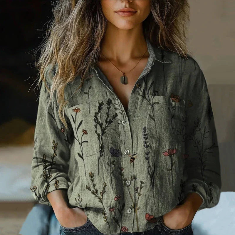 Idony | Women's Paisley Print Long Sleeve Shirt