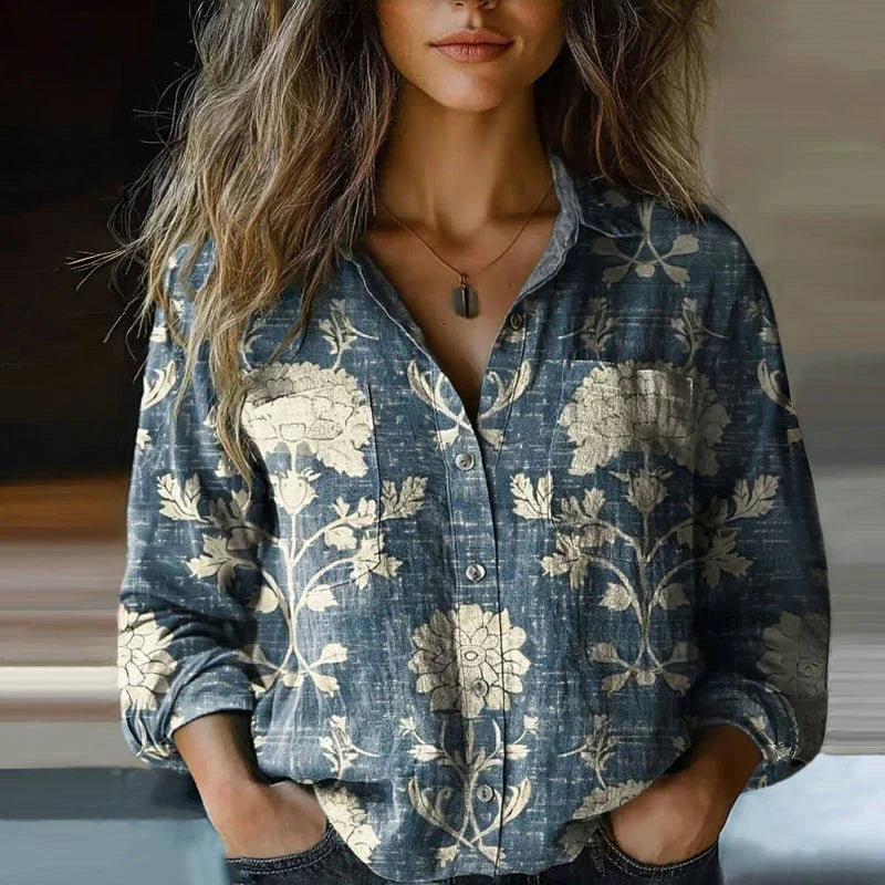 Idony | Women's Paisley Print Long Sleeve Shirt