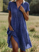 Fable | Women's Printed V-Neck Midi Dress
