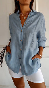 Damaris | Women's Relaxed Button-Down Shirt Blouse