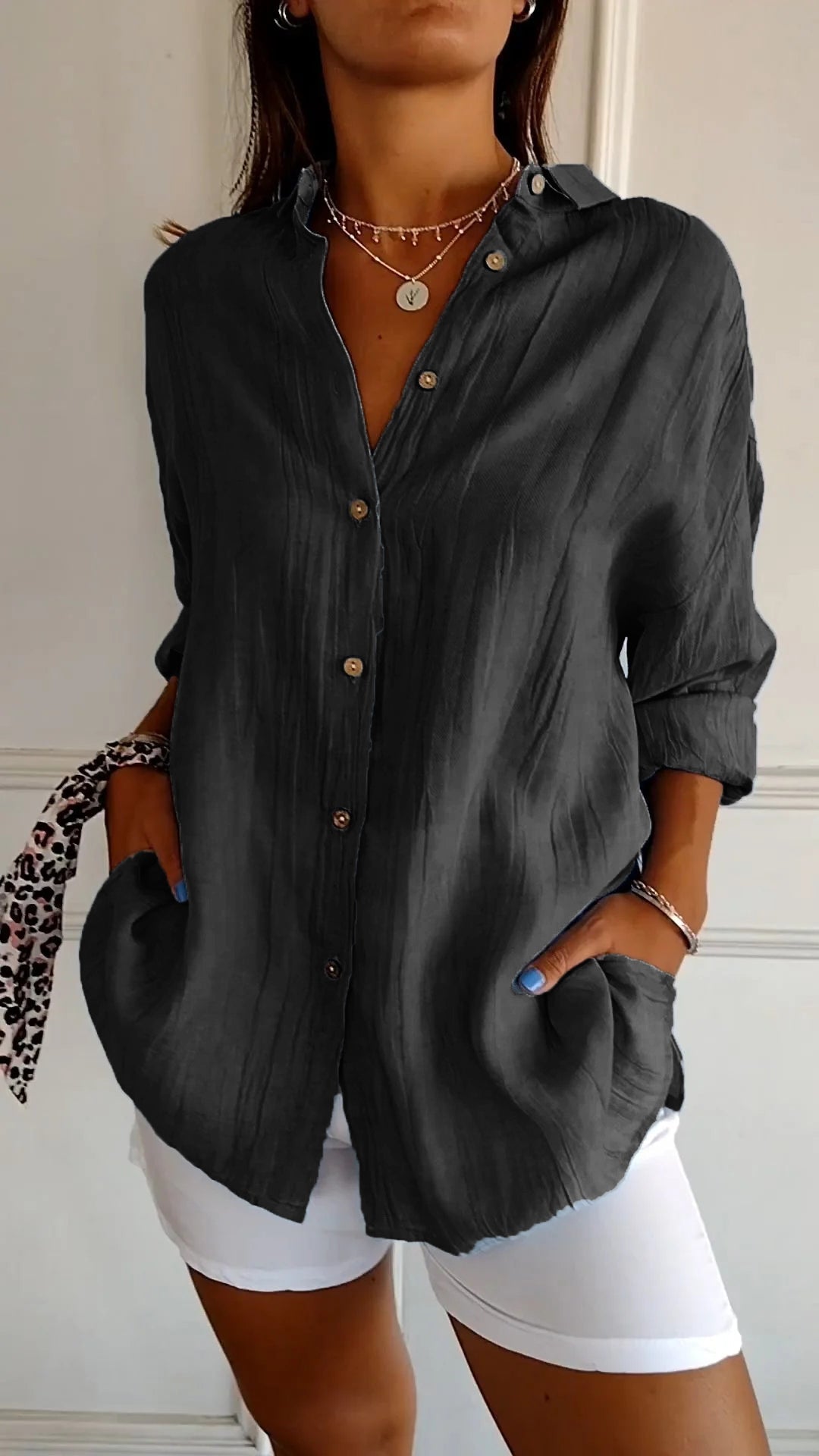 Damaris | Women's Relaxed Button-Down Shirt Blouse