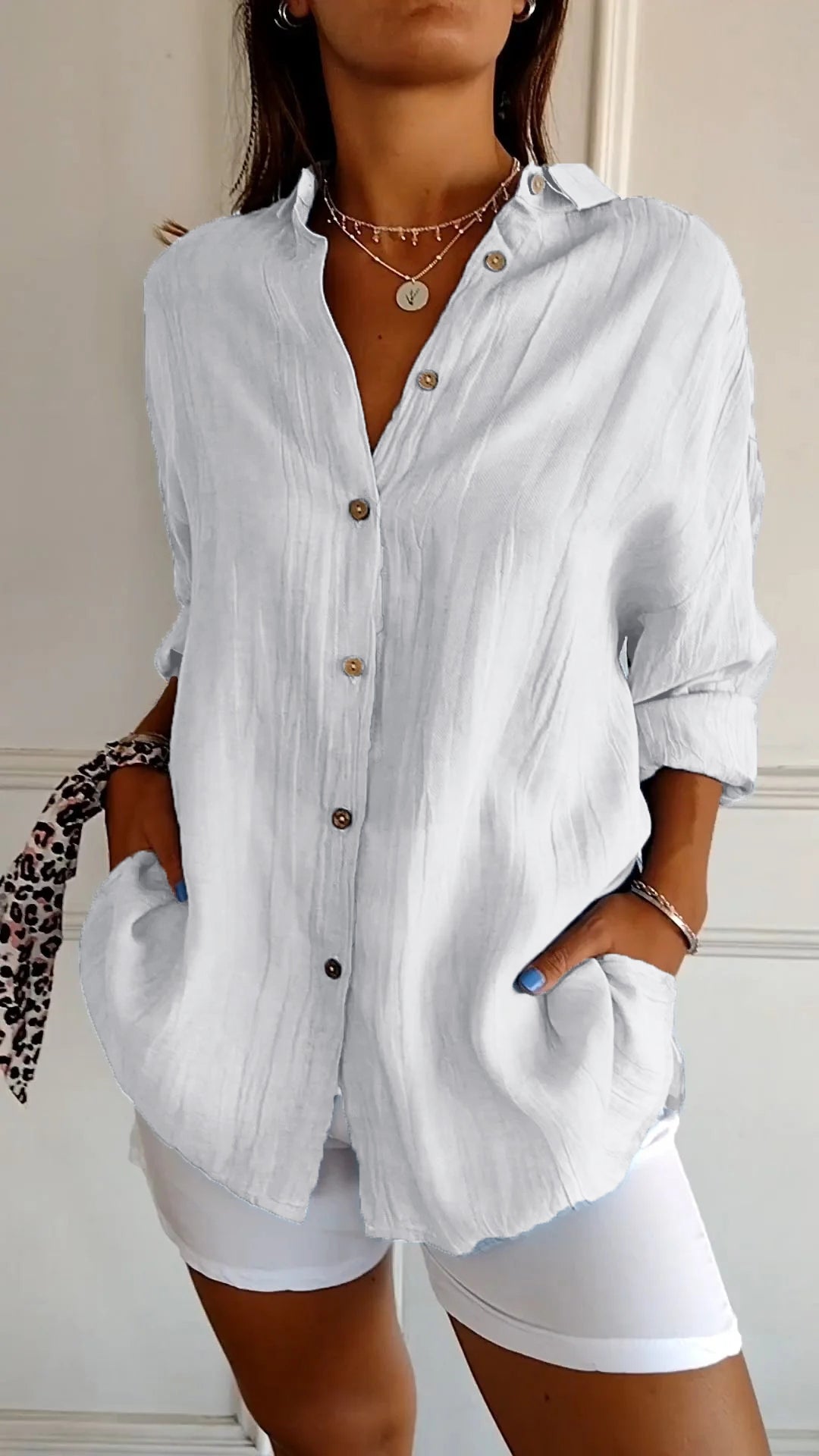 Damaris | Women's Relaxed Button-Down Shirt Blouse