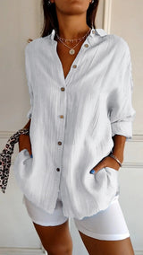 Damaris | Women's Relaxed Button-Down Shirt Blouse