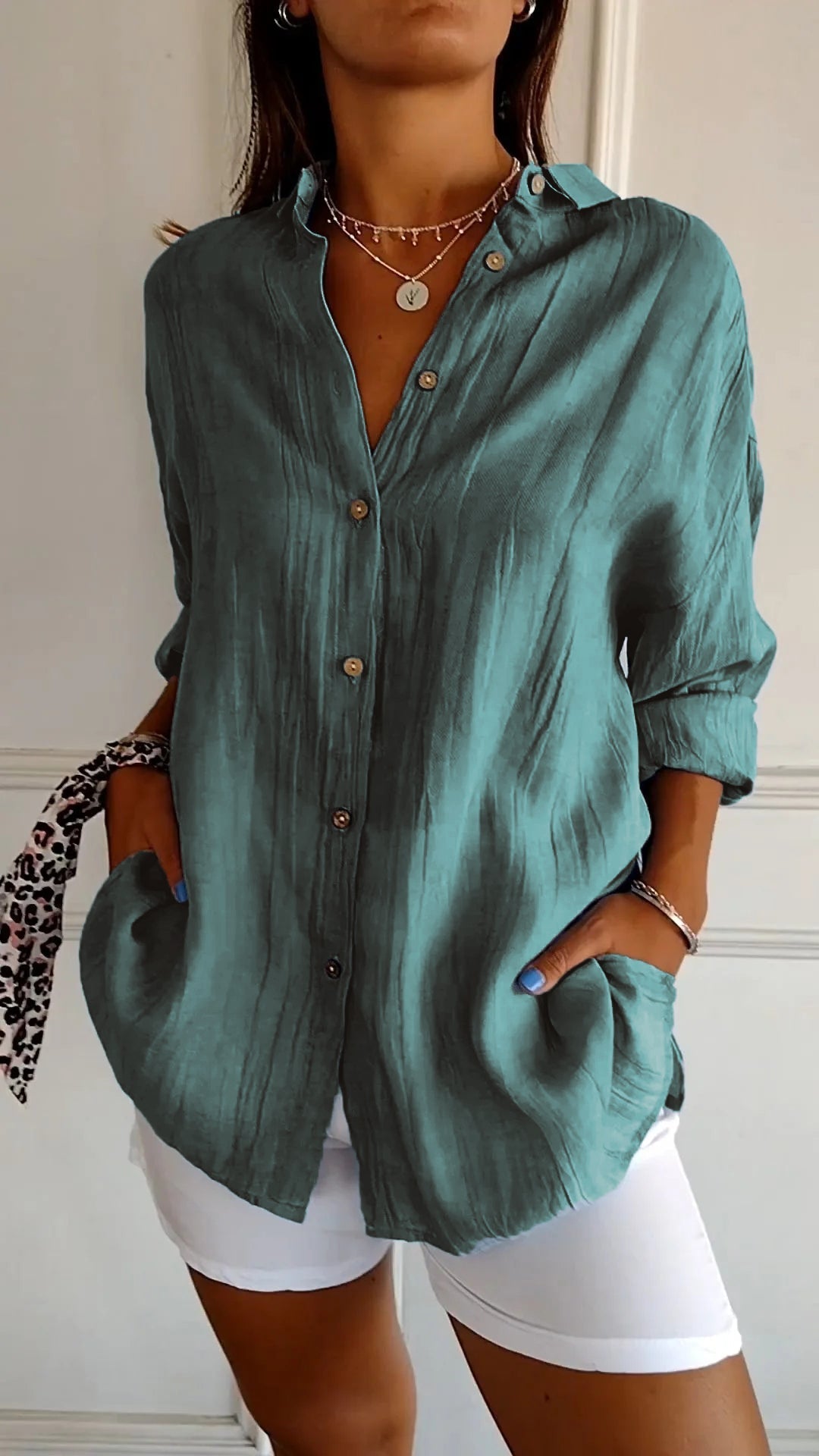 Damaris | Women's Relaxed Button-Down Shirt Blouse