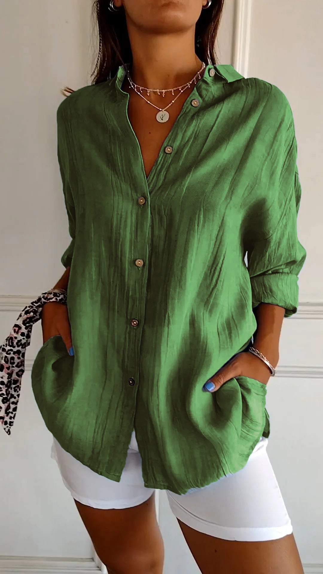 Damaris | Women's Relaxed Button-Down Shirt Blouse
