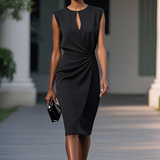 Edwina | Women's Sleeveless Ruched Midi Dress