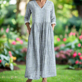 Paloma | Women's Striped Gathered Midi Dress