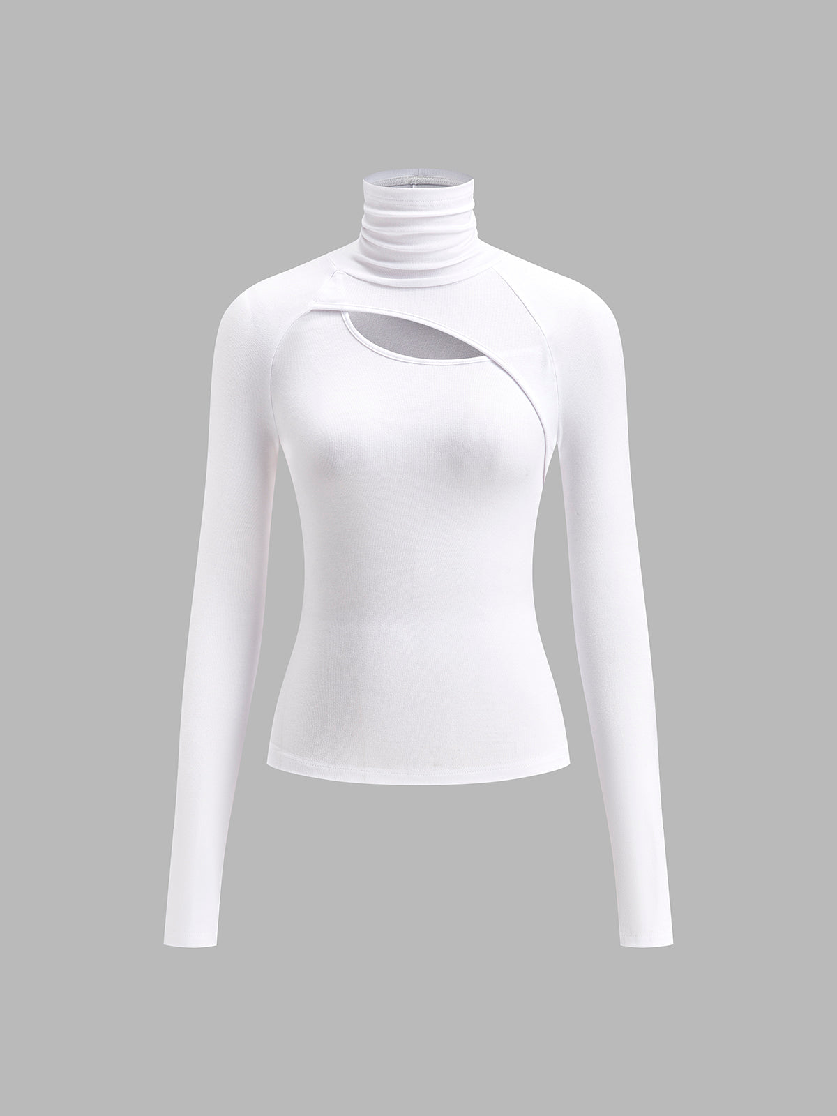Nova | Women's Cut Out Turtleneck Long Sleeve Slim Fit Top
