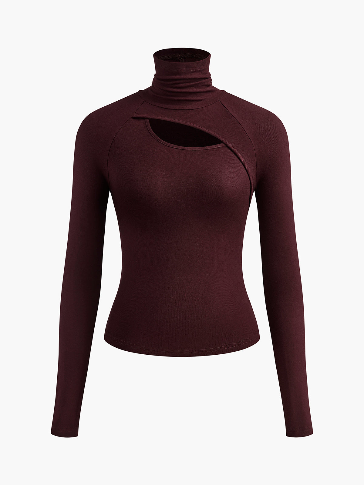 Nova | Women's Cut Out Turtleneck Long Sleeve Slim Fit Top