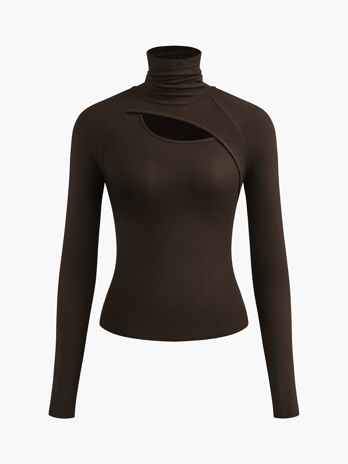 Nova | Women's Cut Out Turtleneck Long Sleeve Slim Fit Top
