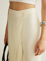 Harlow | Women's High Waist Wide Leg Trousers Asymmetric Wrap