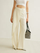 Harlow | Women's High Waist Wide Leg Trousers Asymmetric Wrap