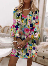 Aurelia | Women's Floral Print V-Neck Mini Dress