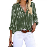 Halcyon | Women's Striped Long Sleeve Button-Up Blouse