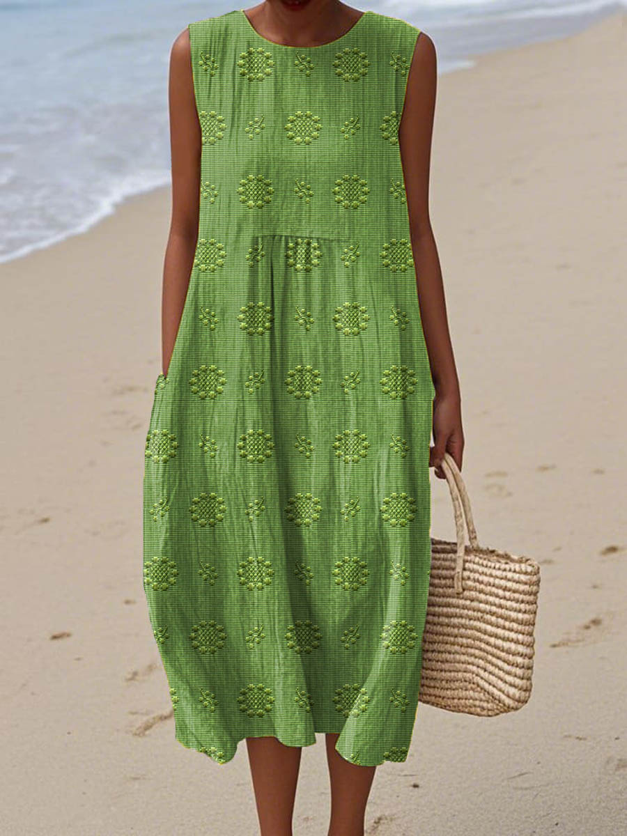 Avonlea | Women's Sleeveless Midi Dress with Pockets