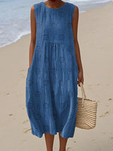 Avonlea | Women's Sleeveless Midi Dress with Pockets