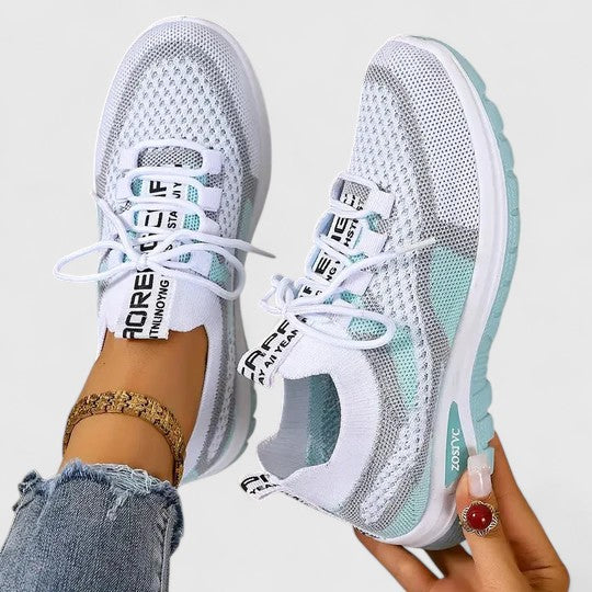 Koda | Women's Mesh Chunky Sole Lace-Up Trainers Colour Block