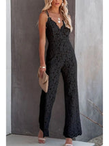 Bianca | Women's V Neck Wide Leg Jumpsuit
