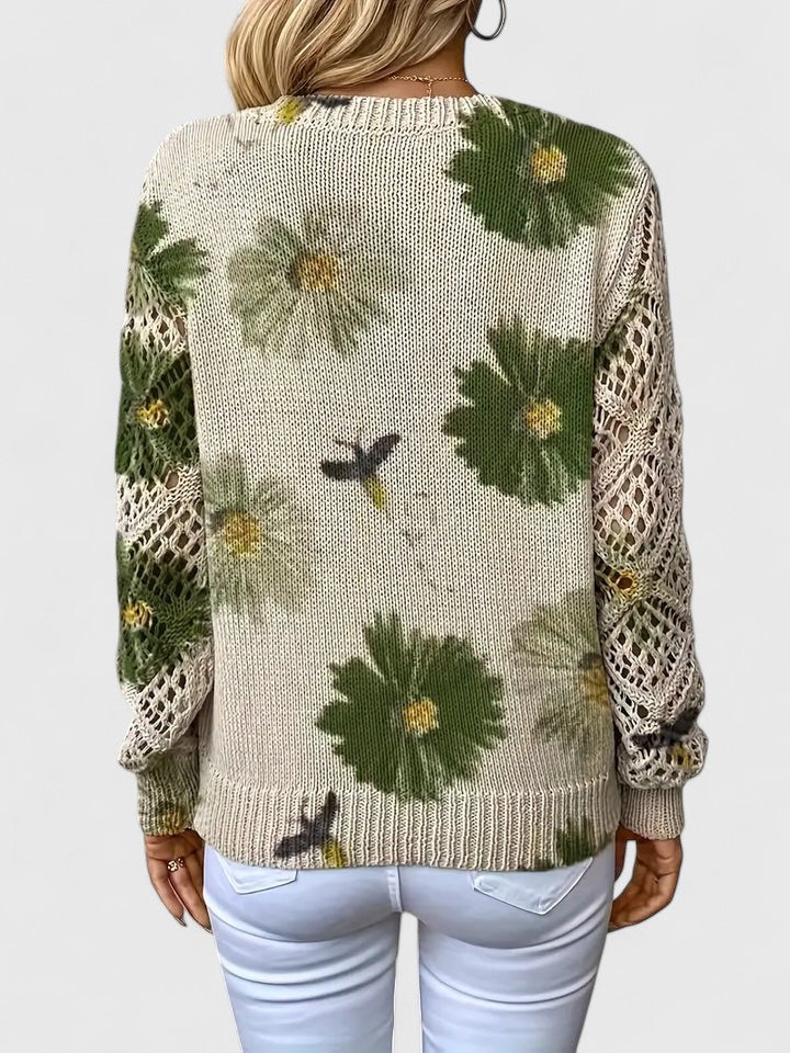 Bonnie | Women's Floral V-Neck Long Sleeve Sweater