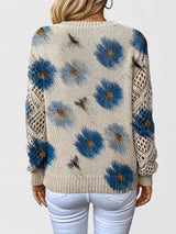 Bonnie | Women's Floral V-Neck Long Sleeve Sweater