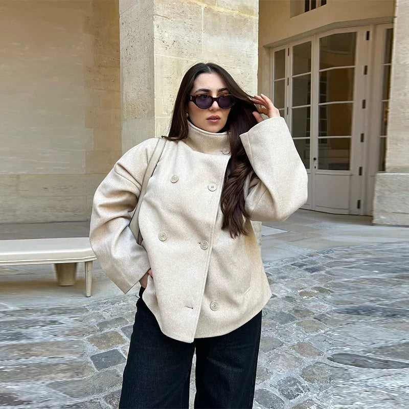 Bronte | Women's Double Breasted Stand Collar Coat