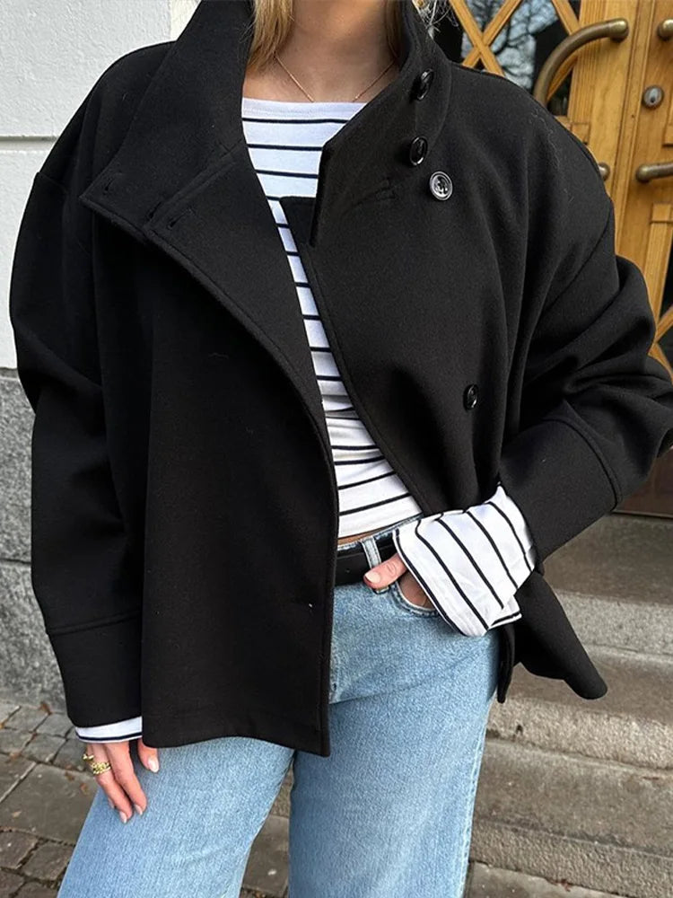 Bronte | Women's Double Breasted Stand Collar Coat