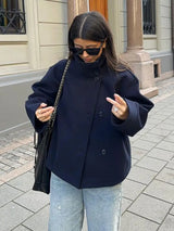 Bronte | Women's Double Breasted Stand Collar Coat