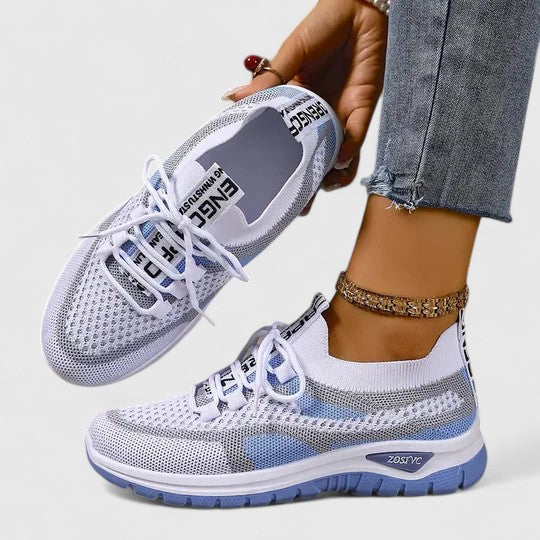 Koda | Women's Mesh Chunky Sole Lace-Up Trainers Colour Block