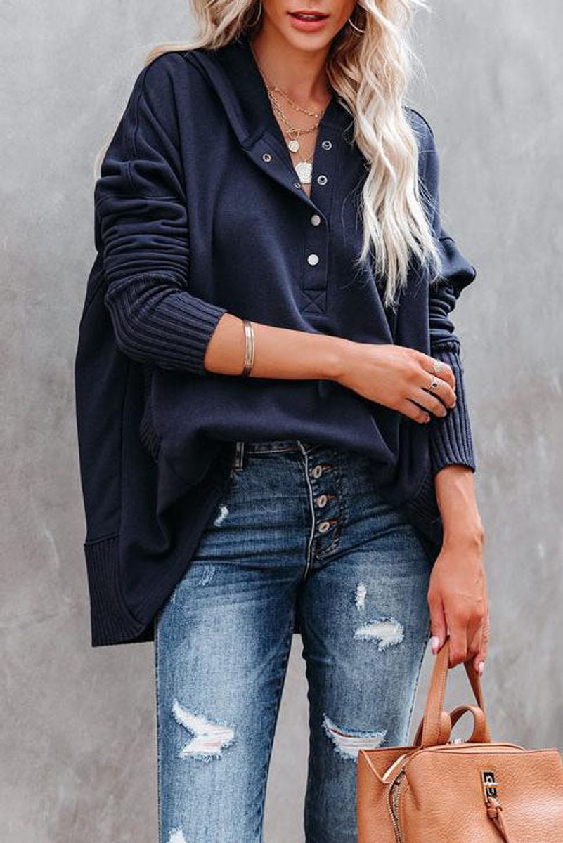 Calindra | Women's Oversized Long Sleeve Hoodie Pullover