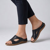 Calva | Women's Flat Slip-On Mule Sandal Cut-Out