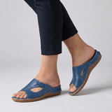 Calva | Women's Flat Slip-On Mule Sandal Cut-Out